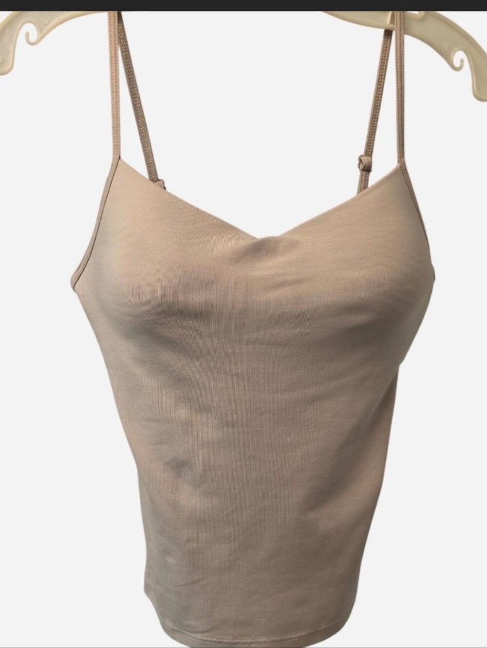 New York & Company Beige Adjustable-Strap Cami with Built-In Bra